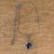 Amethyst pendant necklace, 'Purple Rays' - Stainless Steel Sun Pendant Necklace with Amethyst Gemstone (image 2) thumbail