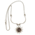 Amethyst pendant necklace, 'Purple Rays' - Stainless Steel Sun Pendant Necklace with Amethyst Gemstone thumbail