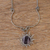 Amethyst pendant necklace, 'Purple Rays' - Stainless Steel Sun Pendant Necklace with Amethyst Gemstone (image 2b) thumbail