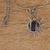 Amethyst pendant necklace, 'Purple Rays' - Stainless Steel Sun Pendant Necklace with Amethyst Gemstone (image 2c) thumbail
