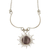 Amethyst pendant necklace, 'Purple Rays' - Stainless Steel Sun Pendant Necklace with Amethyst Gemstone (image 2d) thumbail