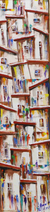 'Red Favela' - Acrílico sobre lienzo Pintura abstracta de una favela brasileña