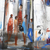 'Black and White Favela I' - Brasilianisches Favela-Acryl auf Leinwand, abstrakte Malerei