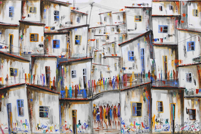 Acrylic Abstract Painting of Traditional Brazilian Favela
