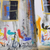 'Black and White Favela III' - Abstraktes Acrylgemälde der traditionellen brasilianischen Favela