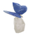 Escultura de cuarzo - Escultura de mariposa de cuarzo azul y blanco con detalles en latón
