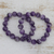 Amethyst-Perlenarmbänder, 'lila Planeten' (2er-Set) - Satz von zwei handgefertigten Amethyst Perlen Stretch Armbändern