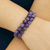 Amethyst beaded stretch bracelets, 'Purple Planets' (set of 2) - Set of Two Handcrafted Amethyst Beaded Stretch Bracelets