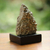Pyrite sculpture, 'Confident Cosmos' - Natural Pyrite Stone Sculpture with Pinewood Base
