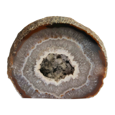 Agate geode, 'Earth's Heart' - Polished Brown Agate Geode from Brazil