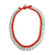 Crocheted soda pop-top statement necklace, 'Eco Inspiration' - Eco-Friendly Red Crocheted Soda Pop-Top Statement Necklace