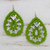 Crocheted soda pop-top dangle earrings, 'Eco Chic in Lime' - Eco-Friendly Green Crocheted Soda Pop-Top Dangle Earrings