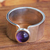 Amethyst single stone ring, 'Modern Wisdom' - Modern Sterling Silver Single Stone Ring with Amethyst Gem (image 2) thumbail