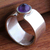 Amethyst single stone ring, 'Modern Wisdom' - Modern Sterling Silver Single Stone Ring with Amethyst Gem (image 2b) thumbail