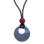 Agate pendant necklace, 'Freedom Altar' - Blue Agate Pendant Necklace with Wine-Toned Bead