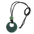Agate pendant necklace, 'Justice Altar' - Green Agate Pendant Necklace with Black Leather Cord