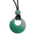 Agate pendant necklace, 'Compassion Altar' - Agate Pendant Necklace with Leather Cord and Green Gems (image 2a) thumbail