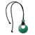 Agate pendant necklace, 'Compassion Altar' - Agate Pendant Necklace with Leather Cord and Green Gems (image 2c) thumbail