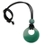Agate pendant necklace, 'Compassion Altar' - Agate Pendant Necklace with Leather Cord and Green Gems (image 2e) thumbail
