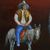 'Don Quixote in Blue and Red' - Oil on Canvas Naif Painting of Don Quixote and Sancho Panza (image 2c) thumbail