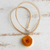Wood pendant necklace, 'Honey Feeling' - Honey Rose Pendant Necklace Handmade from Eucalyptus Wood