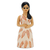 Ceramic figurine, 'Jurema' - Ceramic Figurine of Woman with Flower & Leaf-Themed Dress
