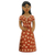 Ceramic figurine, 'Lara' - Hand-Painted Ceramic Figurine of Woman Holding A Red Flower