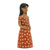 Ceramic figurine, 'Lara' - Hand-Painted Ceramic Figurine of Woman Holding A Red Flower