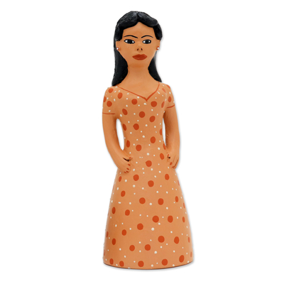 Ceramic Figurine of A Woman Crafted and Painted by Hand