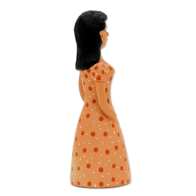 Ceramic figurine, 'Iracema' - Ceramic Figurine of A Woman Crafted and Painted by Hand