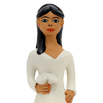 Ceramic figurine, 'Nina The Bride' - Ceramic Figurine of Bride Crafted and Painted by Hand