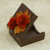 Dekorative Holzkiste, 'Cute Rose' - Handgeschnitzte Holz-Deko-Box mit gelben Rosen