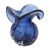 Handblown art glass vase, 'Blue Rain' - Handblown Murano-Inspired Art Glass Vase with Curved Edges (image 2a) thumbail
