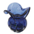 Handblown art glass vase, 'Blue Rain' - Handblown Murano-Inspired Art Glass Vase with Curved Edges (image 2d) thumbail