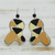 Agate and ceramic drop earrings, 'Warm Mosaics' - Polished Drop Earrings with Ceramic Accents and Agate Beads