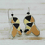 Agate and ceramic drop earrings, 'Warm Mosaics' - Polished Drop Earrings with Ceramic Accents and Agate Beads