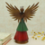 Iron statuette, 'Paradise Melody' - Handcrafted Angel-Themed Iron Statuette in Warm Hues