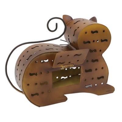 Dekorativer Wohnakzent aus Eisen - Handgefertigter dekorativer Wohnakzent aus Eisen mit Katzenmotiv