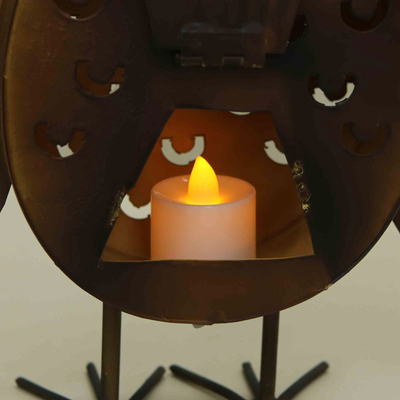 Iron decorative home accent, 'Eternal Sage' - Owl-Themed Iron Decorative Home Accent Handcrafted in Brazil