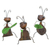 Iron figurines, 'Celebration Session' (set of 3) - Set of 3 Handmade Whimsical Music-Themed Ant Iron Figurines