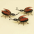 Iron figurines, 'Ladybug Delight' (set of 3) - Set of 3 Ladybug Iron Figurines Crafted and Painted by Hand