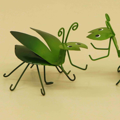 Eisenfiguren, (Paar) - Paar handgefertigte Mantis-Eisenfiguren aus Brasilien