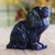 Escultura de sodalita - Escultura de perro de sodalita azul hecha a mano de Brasil