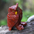 Escultura de dolomita - Escultura artesanal de dolomita roja de un búho de Brasil