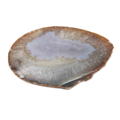 Agate soap dish, 'Energetic Sensations' - Natural Agate Stone Soap Dish Handcrafted in Brazil