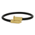 Gold-accented leather cord bracelet, 'Divine Arrow' - 18k Gold-Accented Leather Cord Bracelet in Black from Brazil (image 2e) thumbail