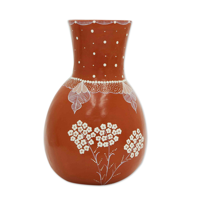 Handcrafted Ceramic Decorative Vase with Floral Motifs