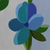 'Blue Petals' - Signiertes, gespanntes Acryl-Naif-Gemälde mit blauen Blumen