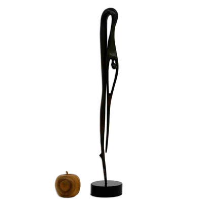 Escultura de bronce - Escultura de bronce sobre base de granito de una forma femenina abstracta