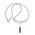 Cultured pearl pendant necklace, 'Fabulous in Burgundy' - Silver Pendant Necklace with Leather Cord and Cultured Pearl thumbail